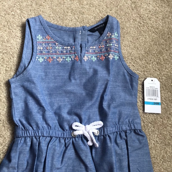 🤩Host Pick🤩 NAUTICA Embroidered Dress w Bloomers - Picture 4 of 9